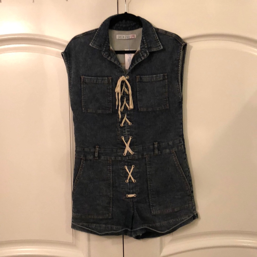 Gene eyed girl denim romper unworn